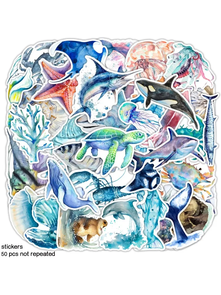 AliExpress 50Pcs Underwater World Graffiti Stickers Water Bottle Laptop Phone Bicycle Luggage Case Skateboard Children Adult Sticker