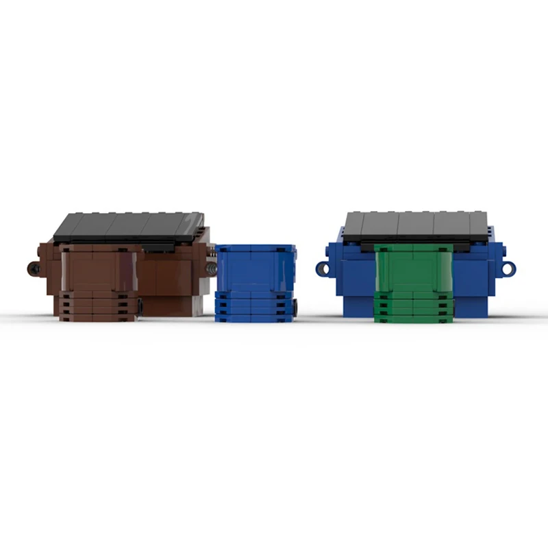City Street View Model MOC Building Bricks Garbage And Container Modular Technology Gifts Holiday Assemble Children Toys Suit