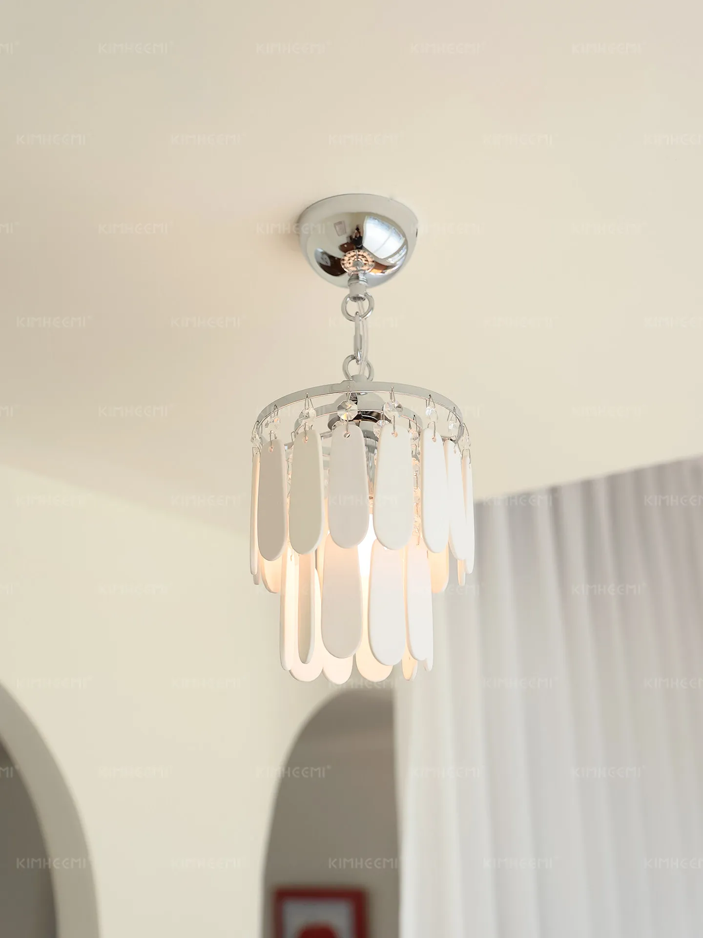 Milk light bone china ceramic aisle ceiling light bedroom entrance balcony entry small chandelier
