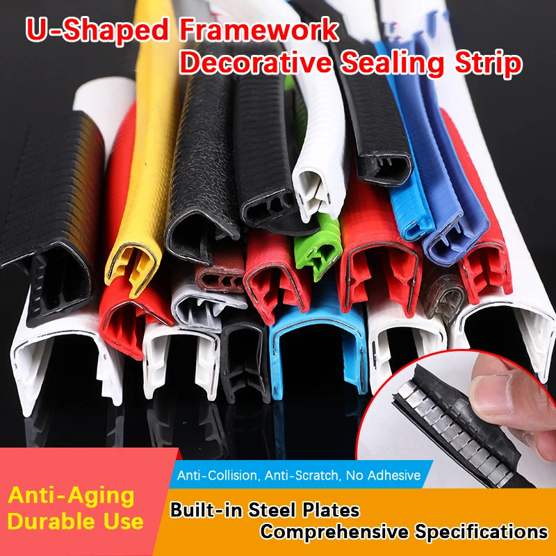U-Shaped Framework Rubber Edge Trim U-Channel Seal Strip Anti-Cut Hand Protector for Sharp Sheet Metal Anti-Collision