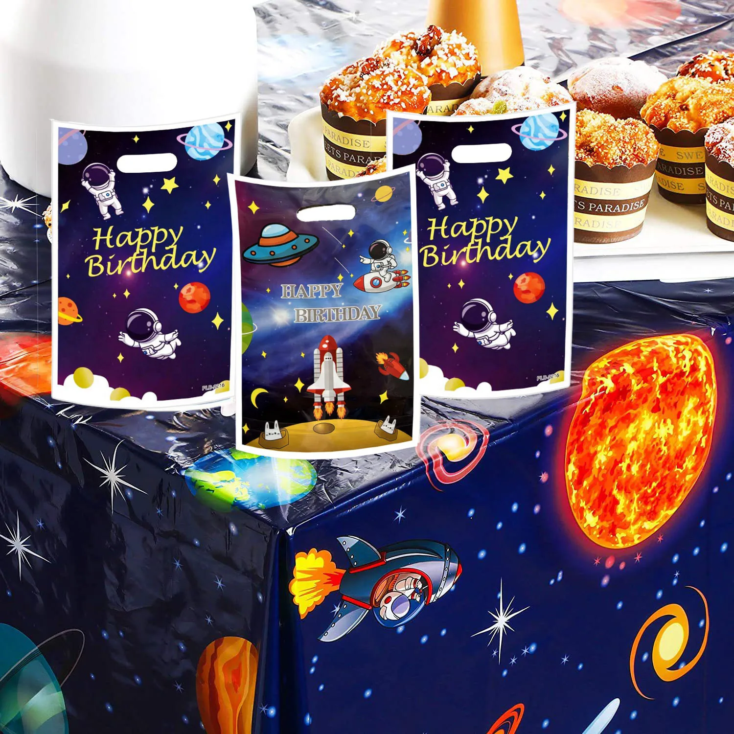 10/30pcs Astronaut Gift Bags Spaceman Candy Handbag For KIds Boy Baby Shower Favors Outer Space Theme Birthday Party Decorations