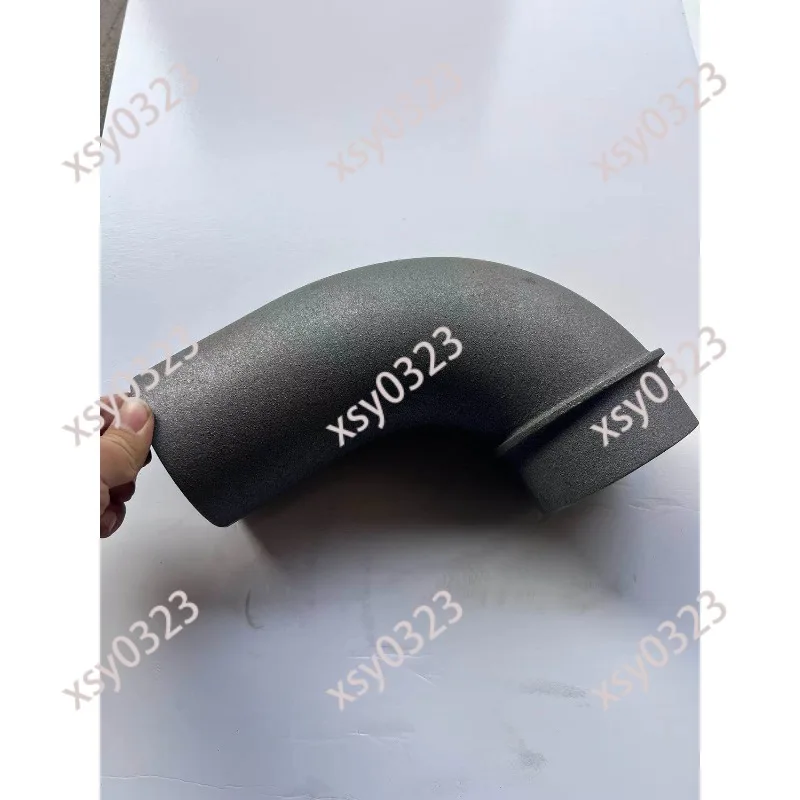 Extended Thick Cast Iron Elbow, Heavy Duty Welded Chimney Bend for Wood Stove Ground Pot Furnace