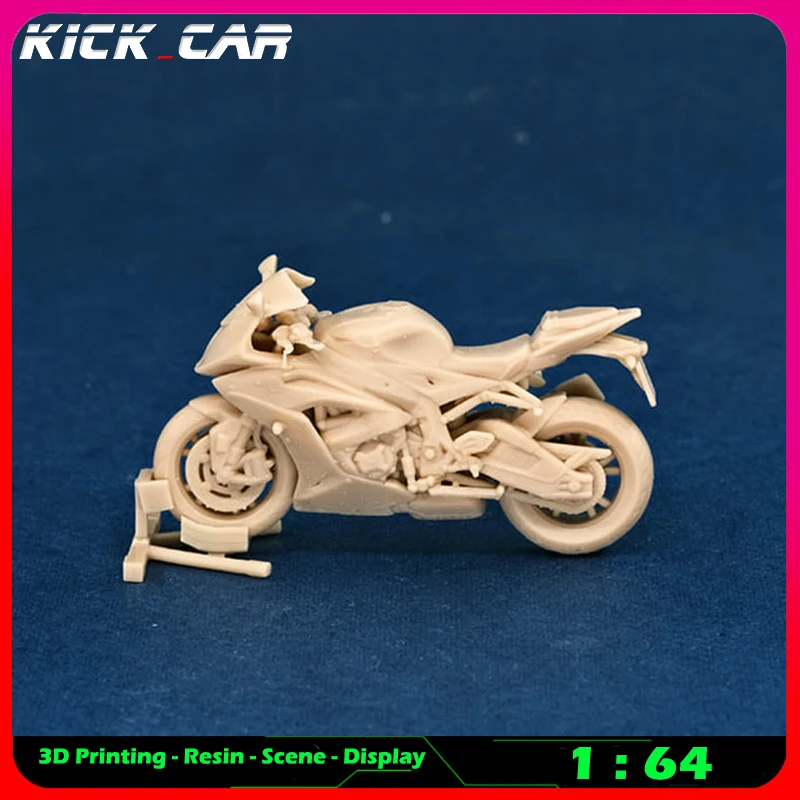 Kickcar-modelo de motocicleta 1/64 sin soporte Jiffy, Escena de garaje de resina para coche, juguete de decoración Diorama