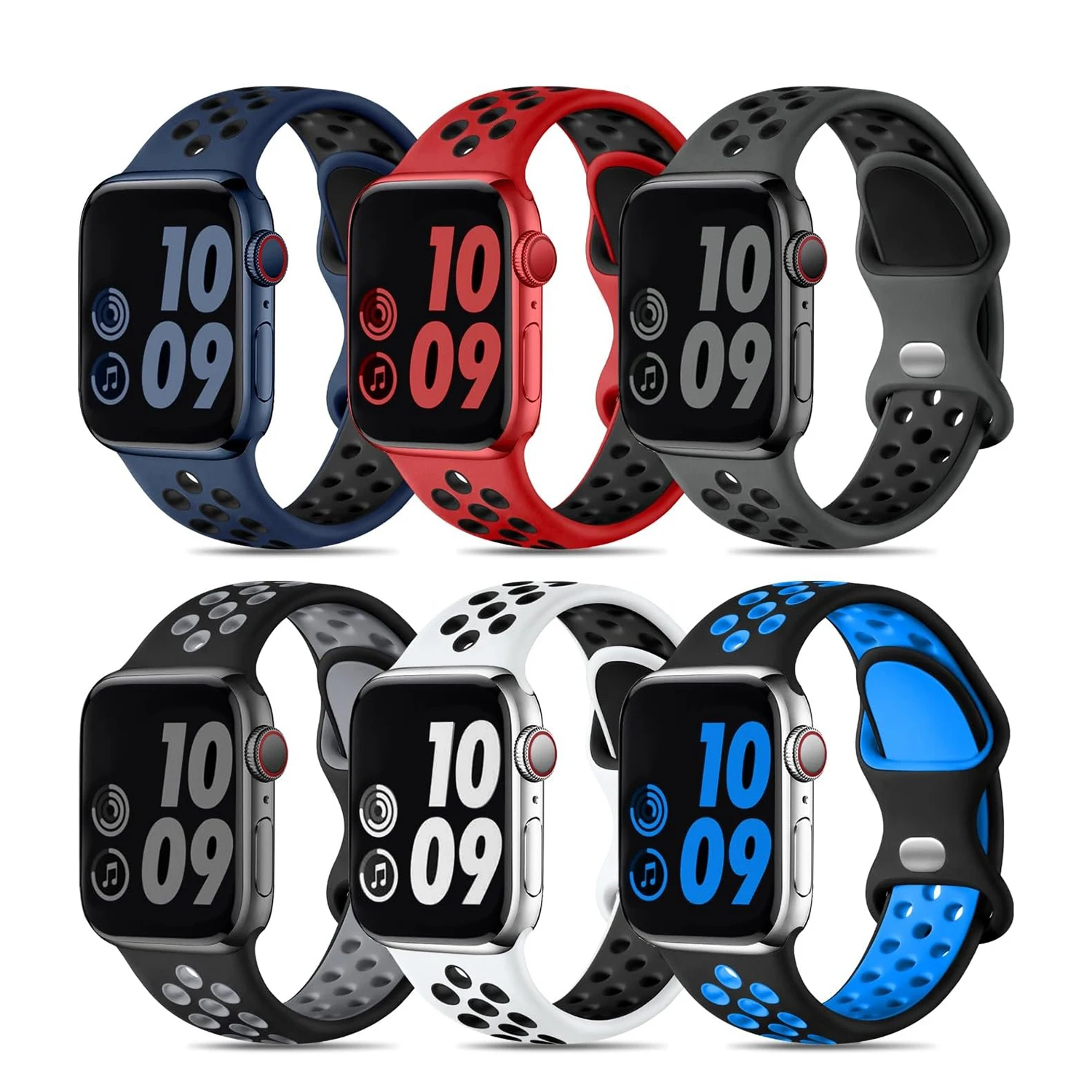 Silikonarmband für Apple Watch-Armbänder 40 mm 49 mm 44 mm 45/46 mm 42 mm 41 mm Sportarmband iWatch Serie 11 10 9 8 7 6 SE Ultra 3 2
