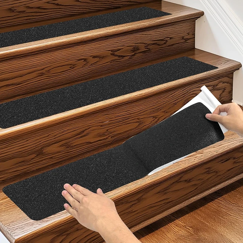 6PCS Black Anti-Slip Stair Tread Tape Waterproof Outdoor Grip Tape Suitable for  Walkways Stairs Ramps Decks Adhesive Strips ZYF