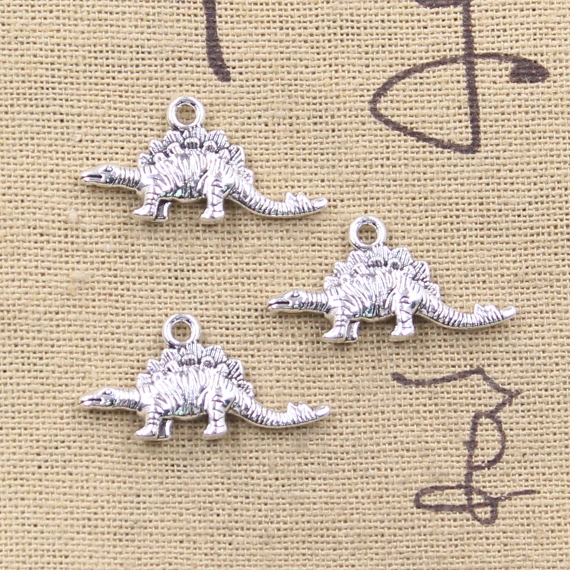 20pcs Charms Dinosaur Stegosaurus 14x26mm Tibetan Silver Color Pendants Antique Jewelry Making DIY Handmade Craft