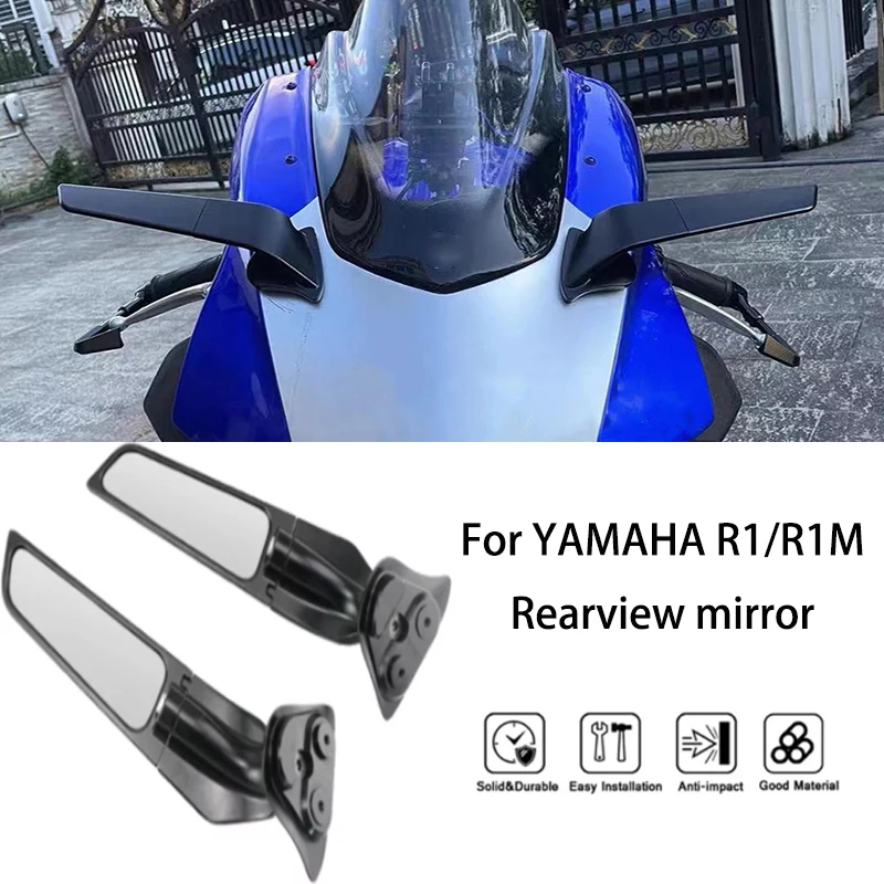 

MTKRACING For YAMAHA R1/R1M 2020-2024 Rearview Mirrors Wind Wing Adjustable Rotating Side Mirror Winglet