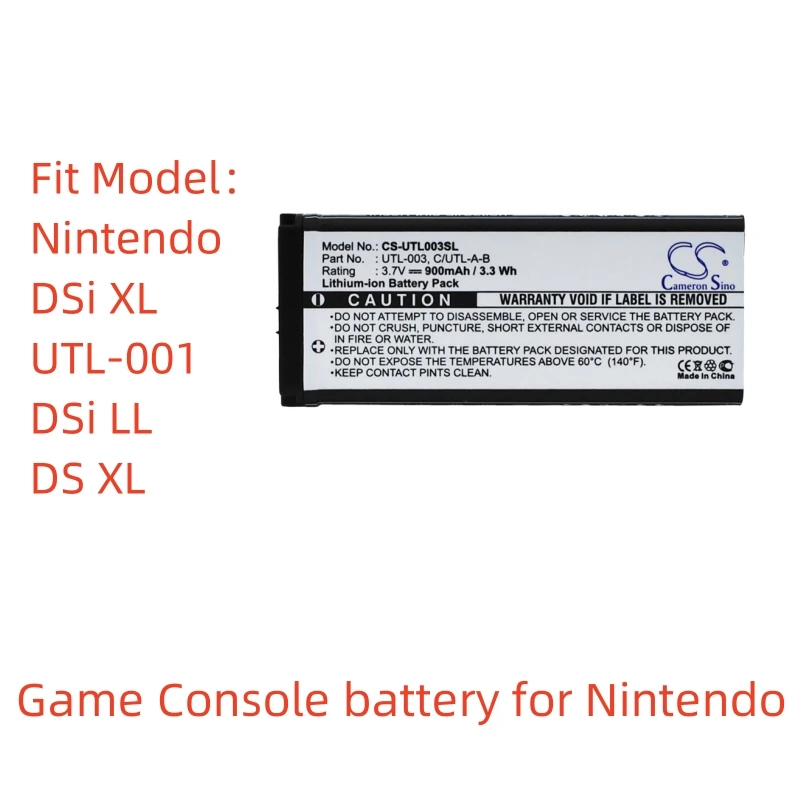 CS Li-ion battery for Nintendo Game Console,3.7V,900mAh,DSi XL,UTL-001