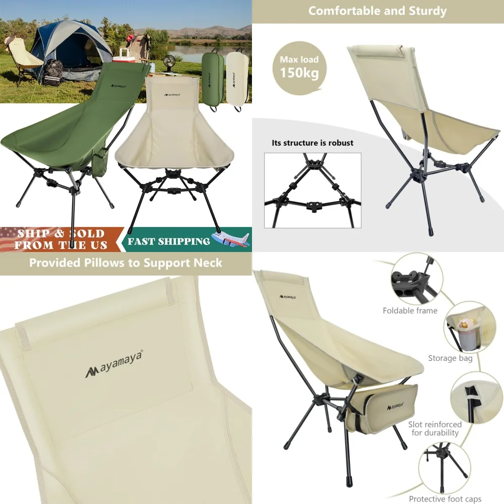 

camping chairLightweight Folding Camping Chair High Back Portable Compact for Outdoor Travel Beach Picnic Hiking Backpacking