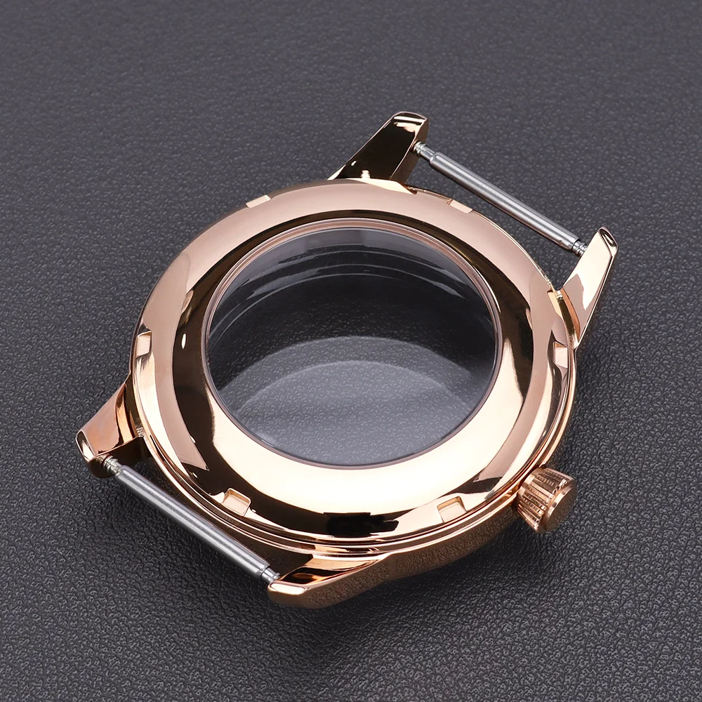 for 33MM/40MM Cocktail Watch Case Stainless Steel Case Arch Glass Fit NH35 NH34 NH38 Movement Watch Replacement Part Silver Case