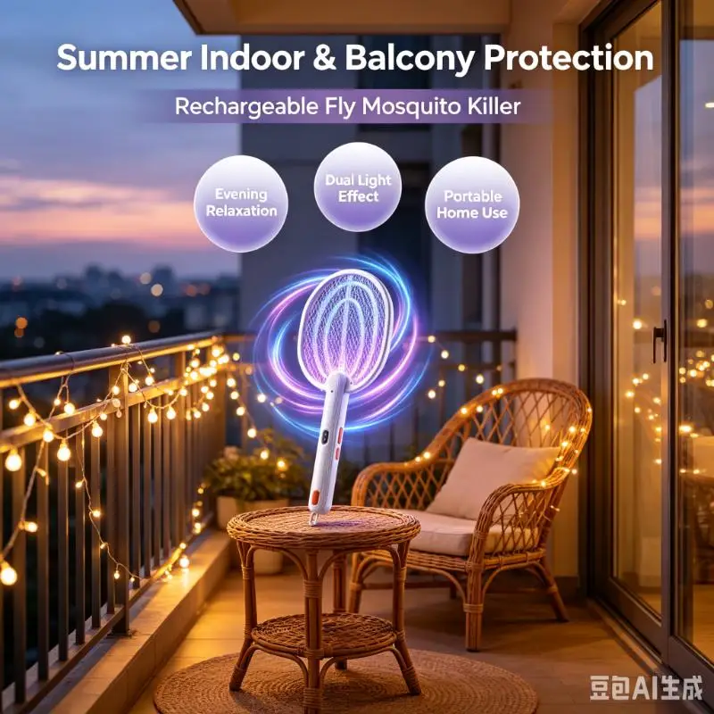 Rechargeable Electric Shock Mosquito Killer Lamp Insect Suction Trap for Indoor Bedroom Mosquito Fly Removal