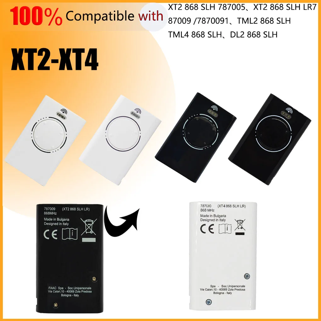 XT2 XT4 868 SLH LR 787009 787010 7870091 7870101 TML2 TML4 DL2 DL4 T2 T4 Garage Door Remote Control Duplicator Opener 868MHz