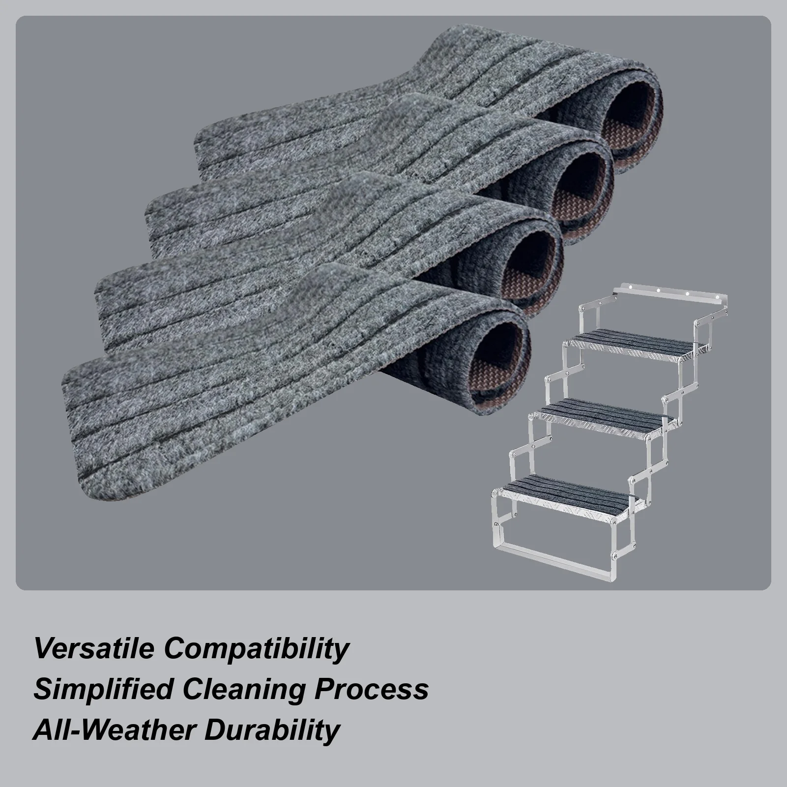 

Ковер для лестницы на автофургоне, 4 шт., дорожный коврик для прицепа, устойчивый к пятнам, противоскользящие ступени для домашних животных, уличная домашняя палуба для автомобиля, путешествия в отеле