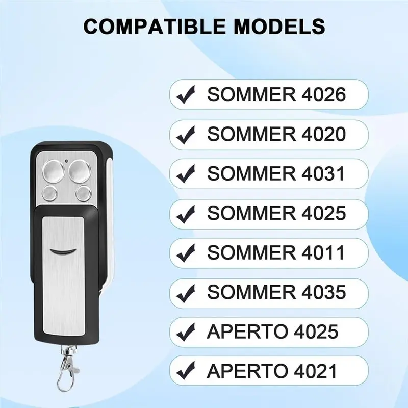 Eco Friendly Garage Door Remote Control Remote Control For Gate Sommer 868.8 Mhz And 868.95 Mhz