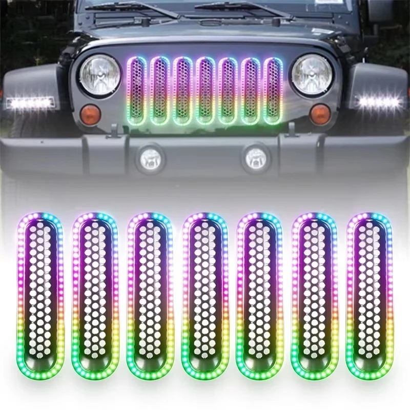 

OEM Car Decoration RGB Daytime Running Light Auxiliary Light For Je.ep Wra.ngler JK JKU Led Grille Light Bar