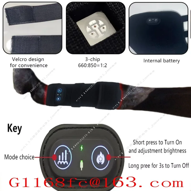 96LED Cordless 660nm 850nm LED Treatment Pad Rechargeable 3000mAh Wireless LED Patch for Relieving Equine Tendon Pain