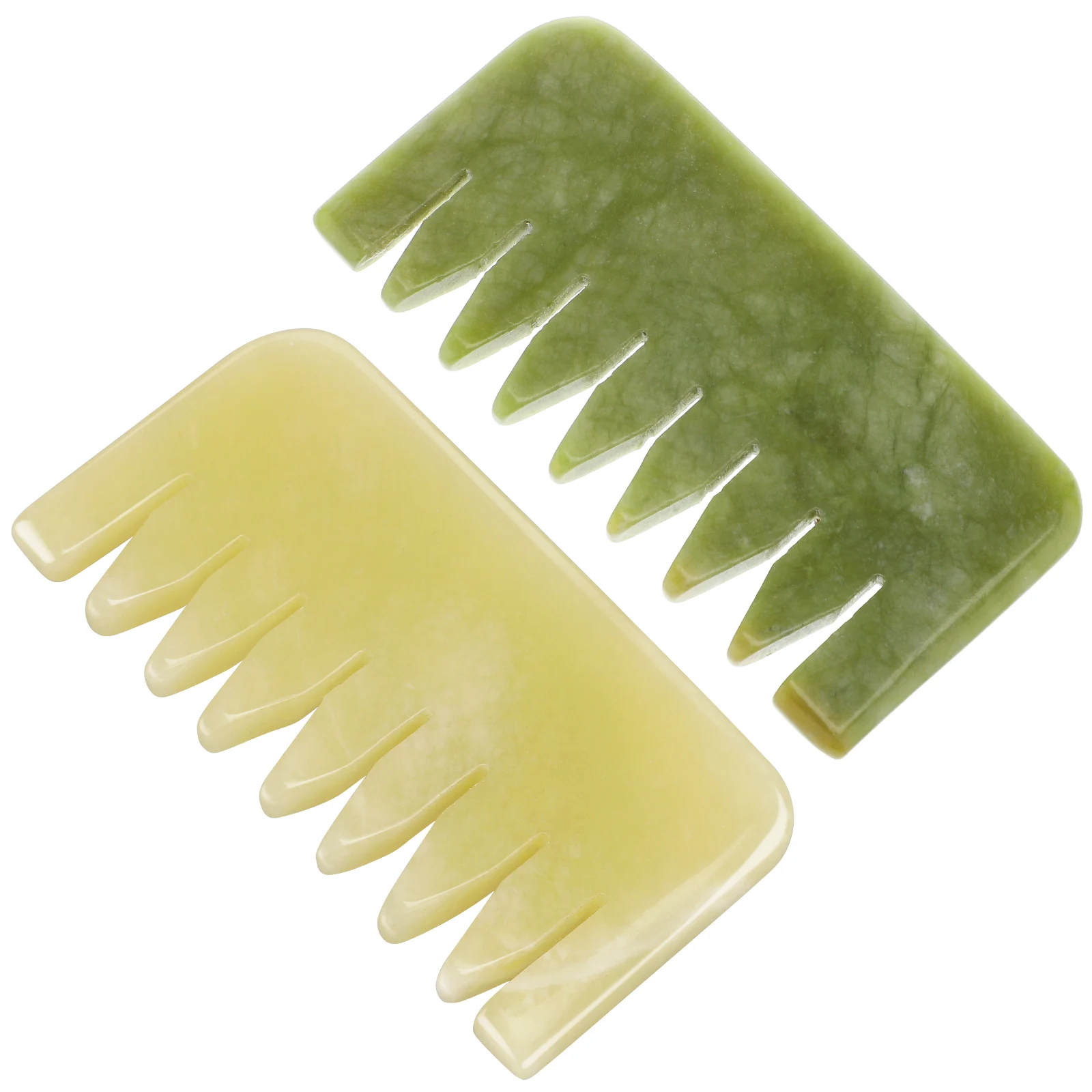 

2pcs Jade Head Massage Comb Natural Tools for Scalp Gua Relief Portable Massager Accessories