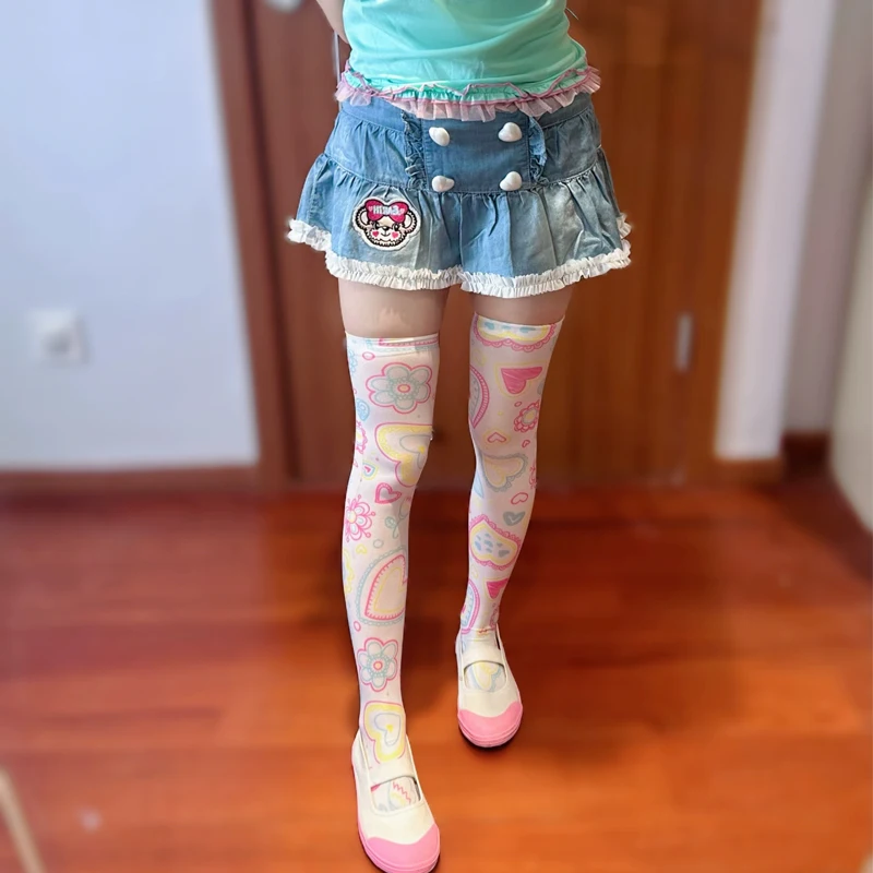 Medias japonesas Y2k Lolita para mujer, medias bonitas a media pantorrilla, calcetines por encima de la rodilla, Cosplay de Anime para niña, calcetines Kawaii de terciopelo dulce