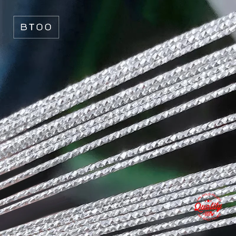 Sparkle Wire 925 Sterling Silver Diamond Cut Pattern Beading Wire 1 Meter Metal Thread for DIY Jewelry Making Jewelry Findings