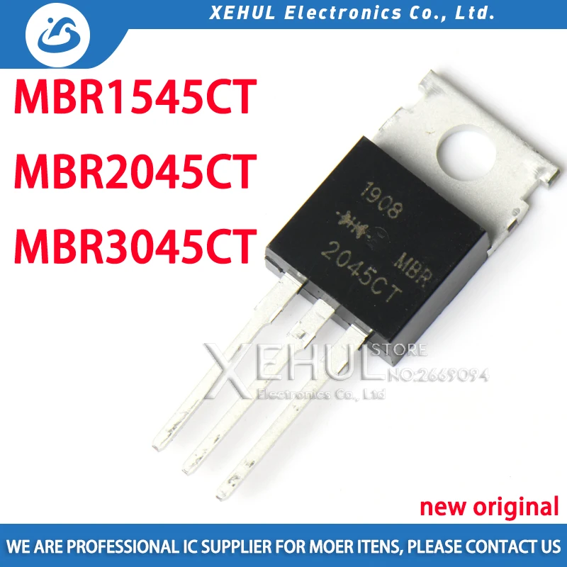 10/50PCS MBR2045CT MBR1545CT MBR3045CT MBR2045 MBR1545 MBR2045 2045CT 1545CT 2045CT Inline TO220 Diode Schottky