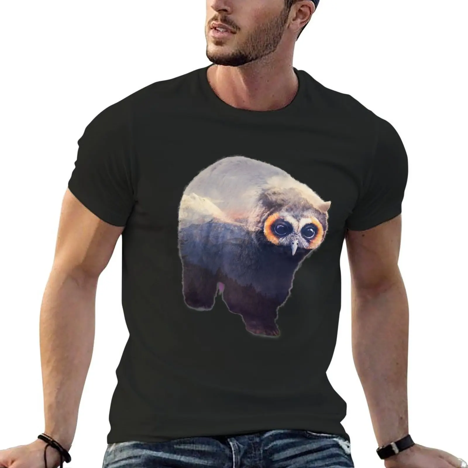 Owlbear in Mountains T-Shirt shirts graphic tee tees essential t shirt Men's t shirts