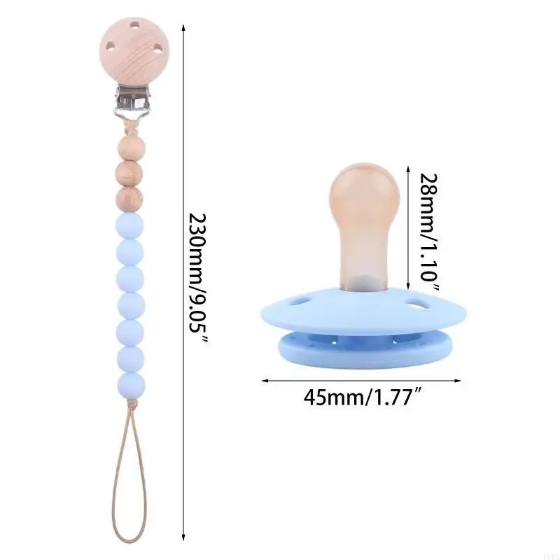 1 مجموعة الطفل الحلمة مع مصاصة سلسلة كليب مصاصة التمريض عضاضة BPA الحرة سيليكون الخرز الرضع الراحة استرضاء مهديء L8RB #6