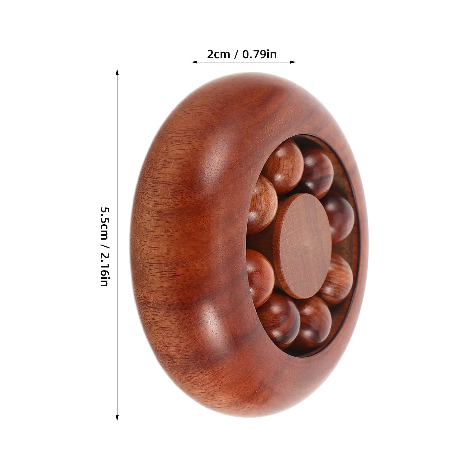 Natural Wood Bead Palm Finger Rotator Stress Relief Hand Dexterity Exercise Rotating Spinning Coordination Skill Fun