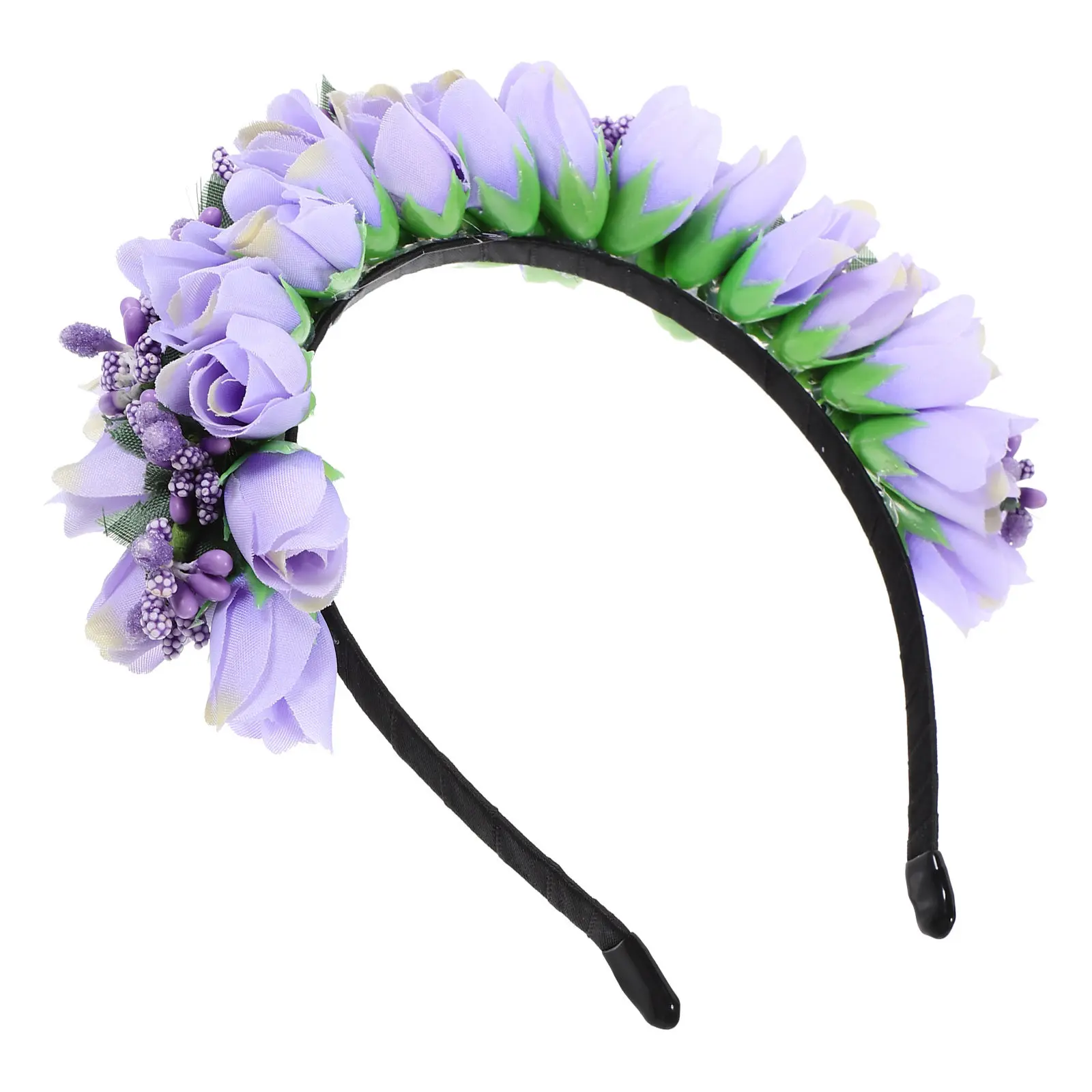 

Simulated Tulip Flower Headband Elegant Cloth Bride Bridal Wedding Floral Crown Hair Accessories Party Prom Tea