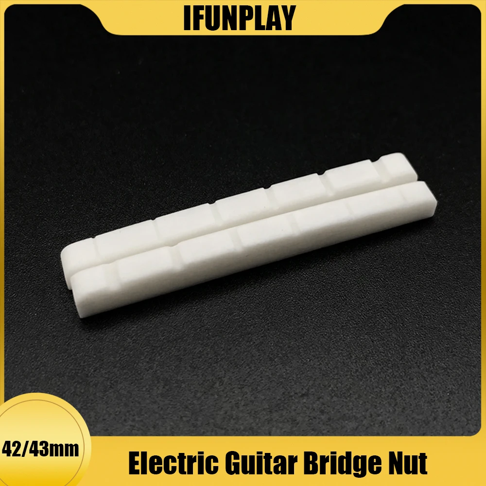 Bone Electric Guitar Bridge Nut 42mm/43mm Bone Bridge Nut for 6 Strings ST TL Electric Guitar Guitarra Accessories