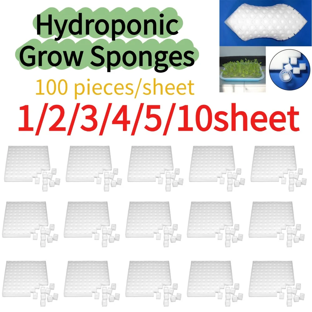 1/2/3/4/5/10 Sheet Premium Hydroponic Seedling Sponges White Soilless Growing Media for Seed Starting for Efficient Plant