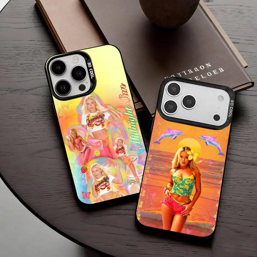 

M-Midnight Sun Z-Zara L-Larsson Phone Case For iPhone17,16,15,14,13,12,11 Plus,Pro Max Candy Silver Plated Inside Cover