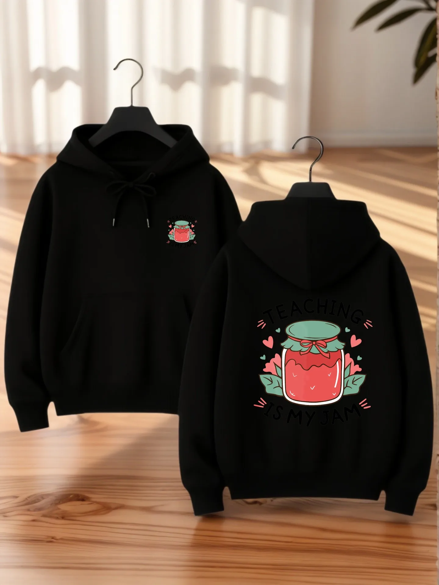 هوديي نسائي برسومات جرافيك، طباعة حروف روك ستار، نمط ملابس الشارع، مزيج القطن، ملابس يومية غير رسمية، للمراهقين