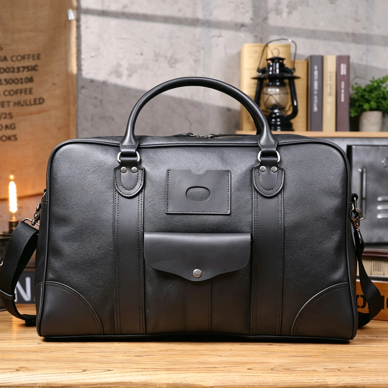 S.WORKER Vintage Reisetasche aus hochwertigem, pflanzlich gegerbtem Leder, Herren-Weekender-Reisetasche, Sporttasche für Outdoor-Reisen – Detail 7