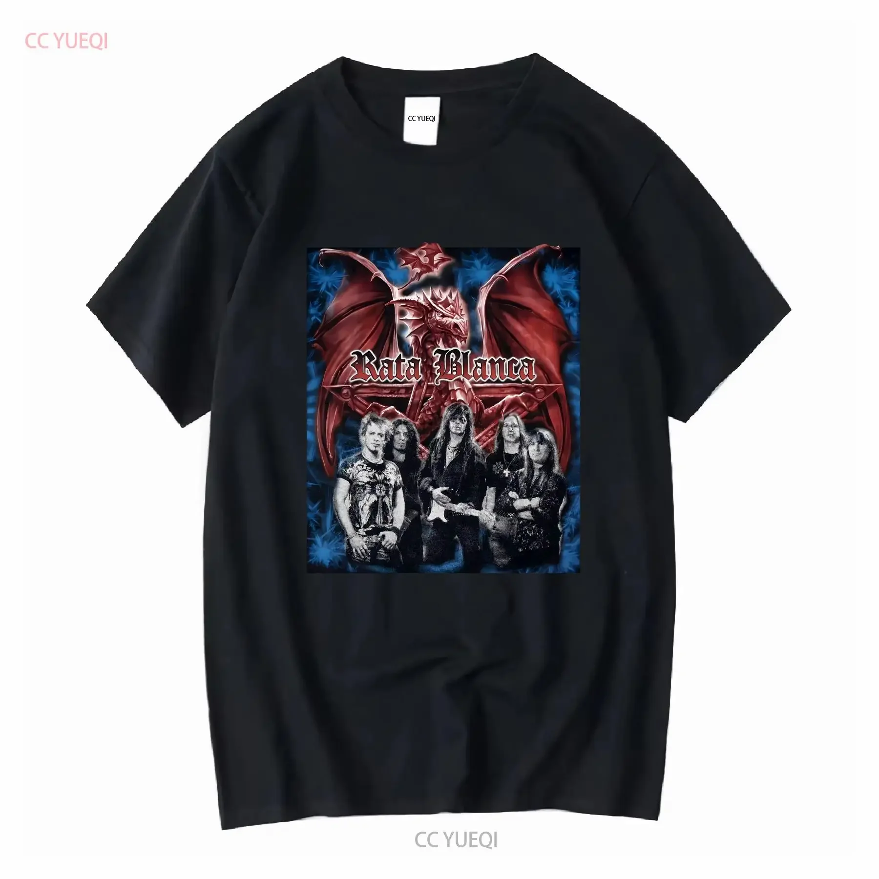 Rata Blanca camiseta para hombre grande negro Tormenta Electrica 2016 Heavy Metal Argentina vintage lavado moda transpirable Casual