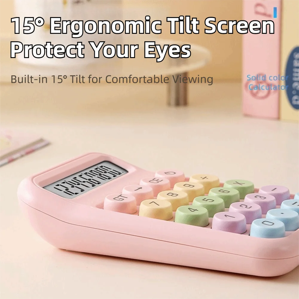 10-digit Display Electronic Calculator Transparent Design Lcd Display Desktop Calculator High Appearance Large Buttons