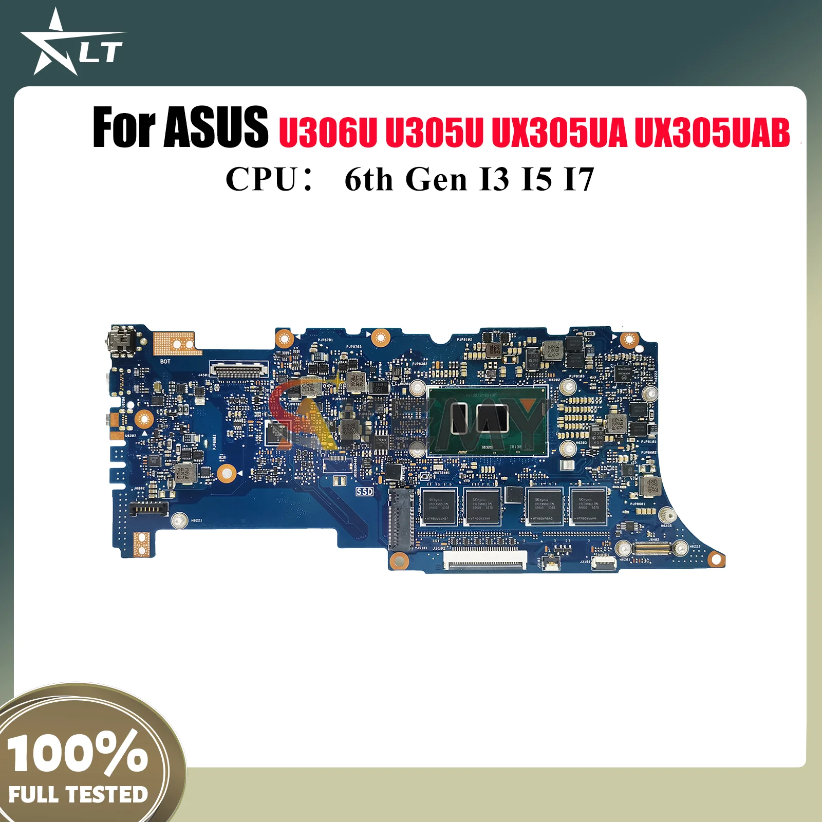 

UX305UAB Laptop Motherboard For ASUS ZenBook U305U U306U UX305UAB UX305UA UX305U Mainboard With I3 I5 I7 CPU 100% tests OK stk