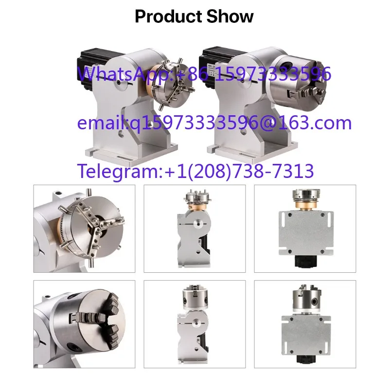 A Series Industrial Rotary Fixture Kit With DM542 Driver, Adjustable Angle Rotary Attachment For Pen/Ring/Cup Fiber Laser