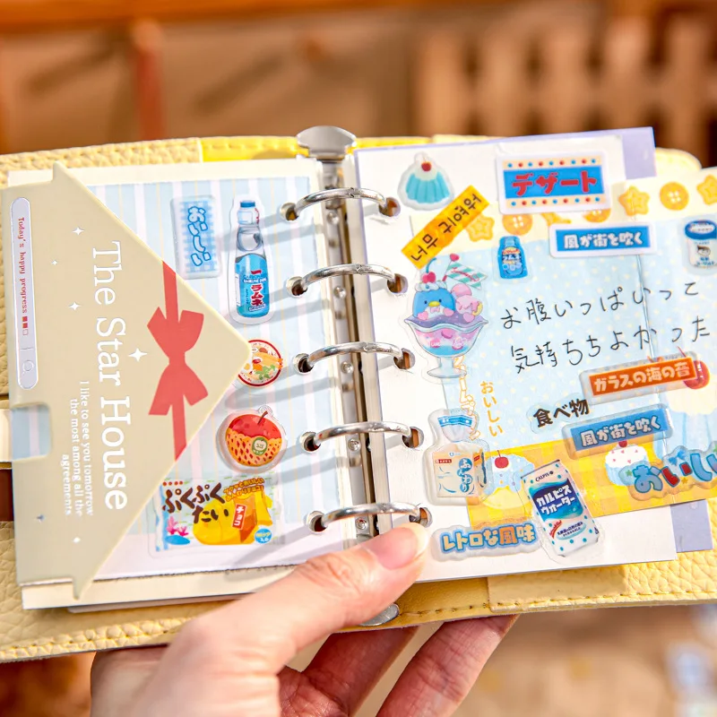 3 Sheets Retro Cute Japanese Dessert Sticker Journal Handbook Scrapbook DIY Phone Case Decoration Sticker Gift
