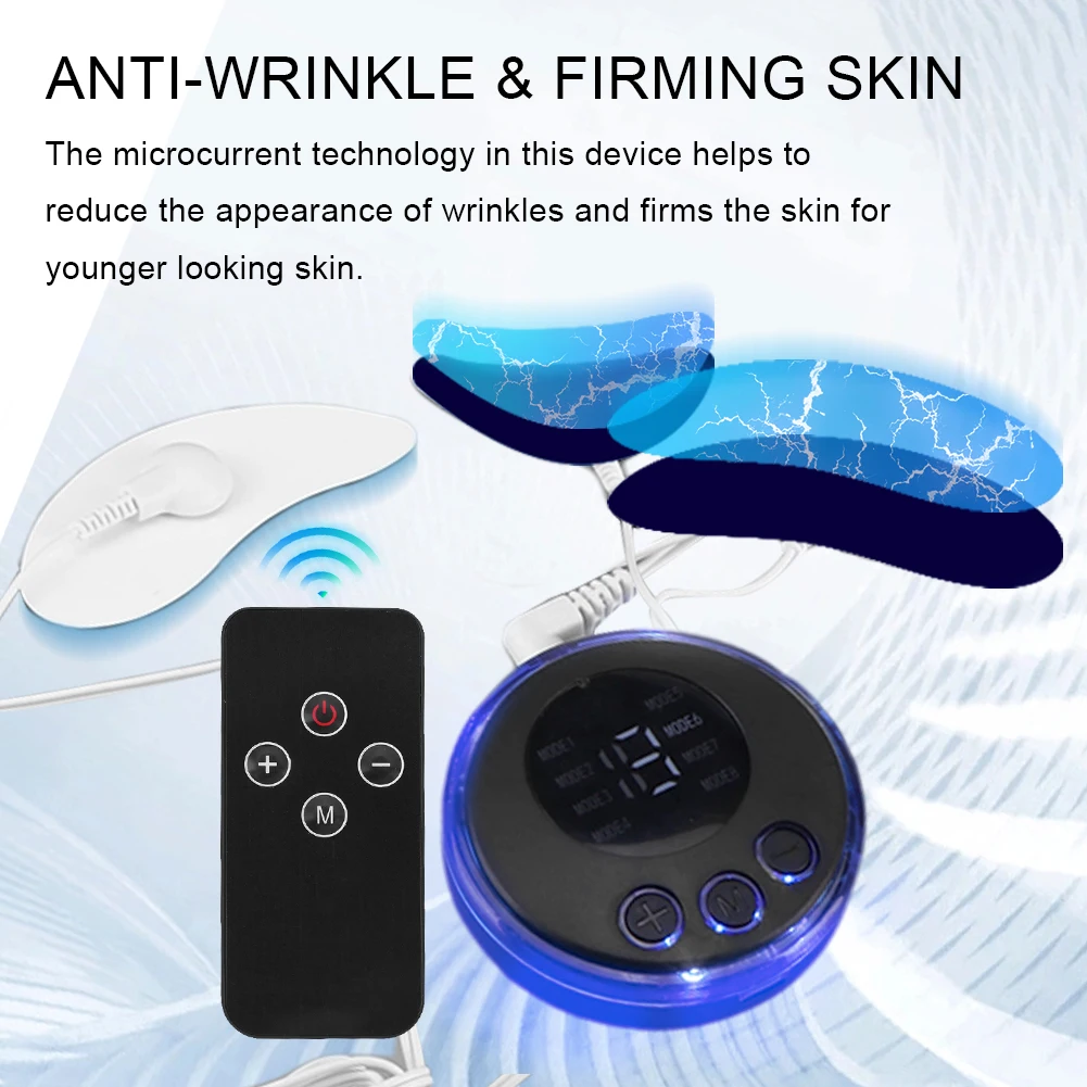 EMS Facial Massager Current Muscle Stimulator Anti-Wrinkle Facial Lifting Device USB Charging 8 Modes 19 Levels for Neck Face