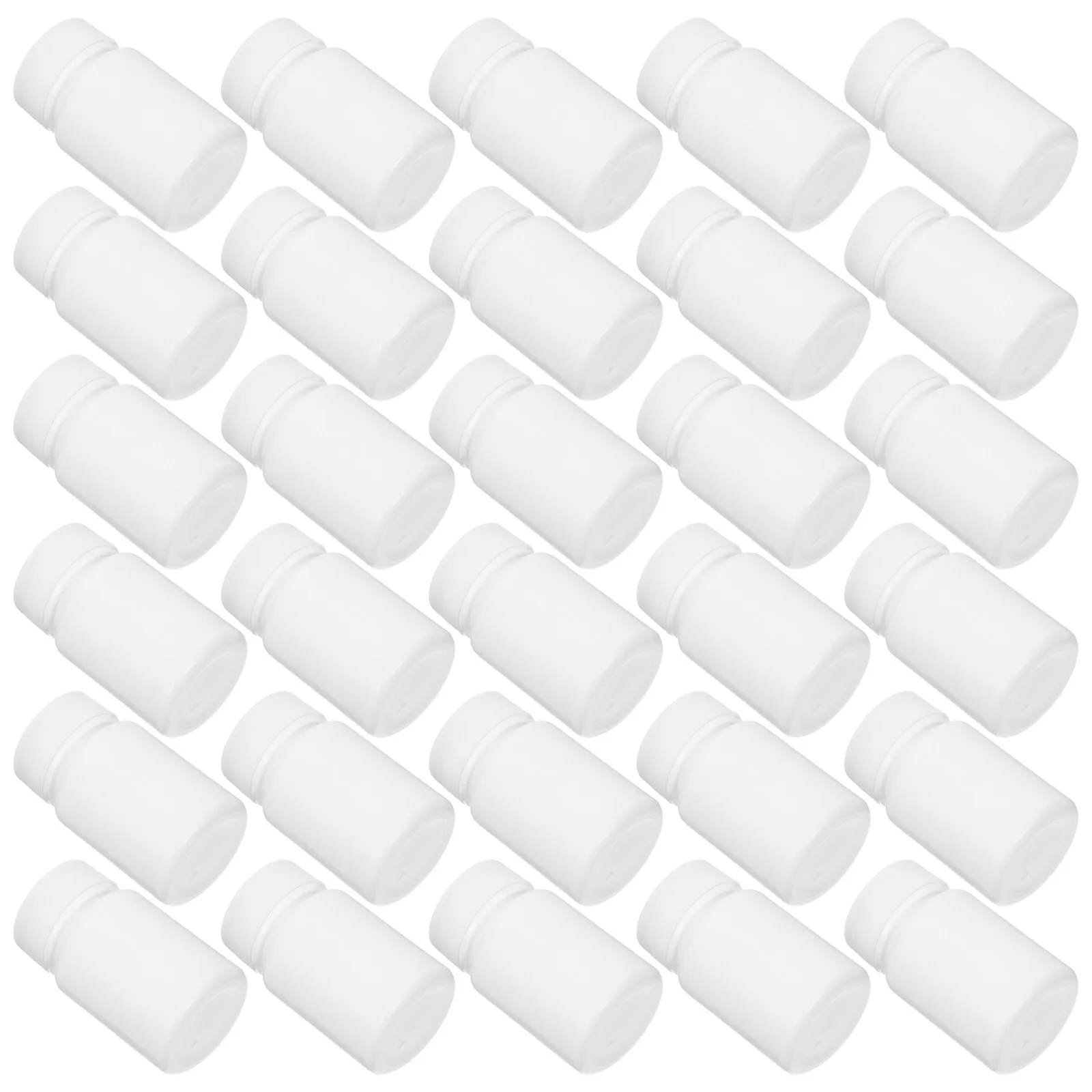 100Pcs White Pe Pill Bottle 30Ml Mini Portable Airtight Screw Top Capsule Storage Jar for Travel Medicine Vitamin Supplement