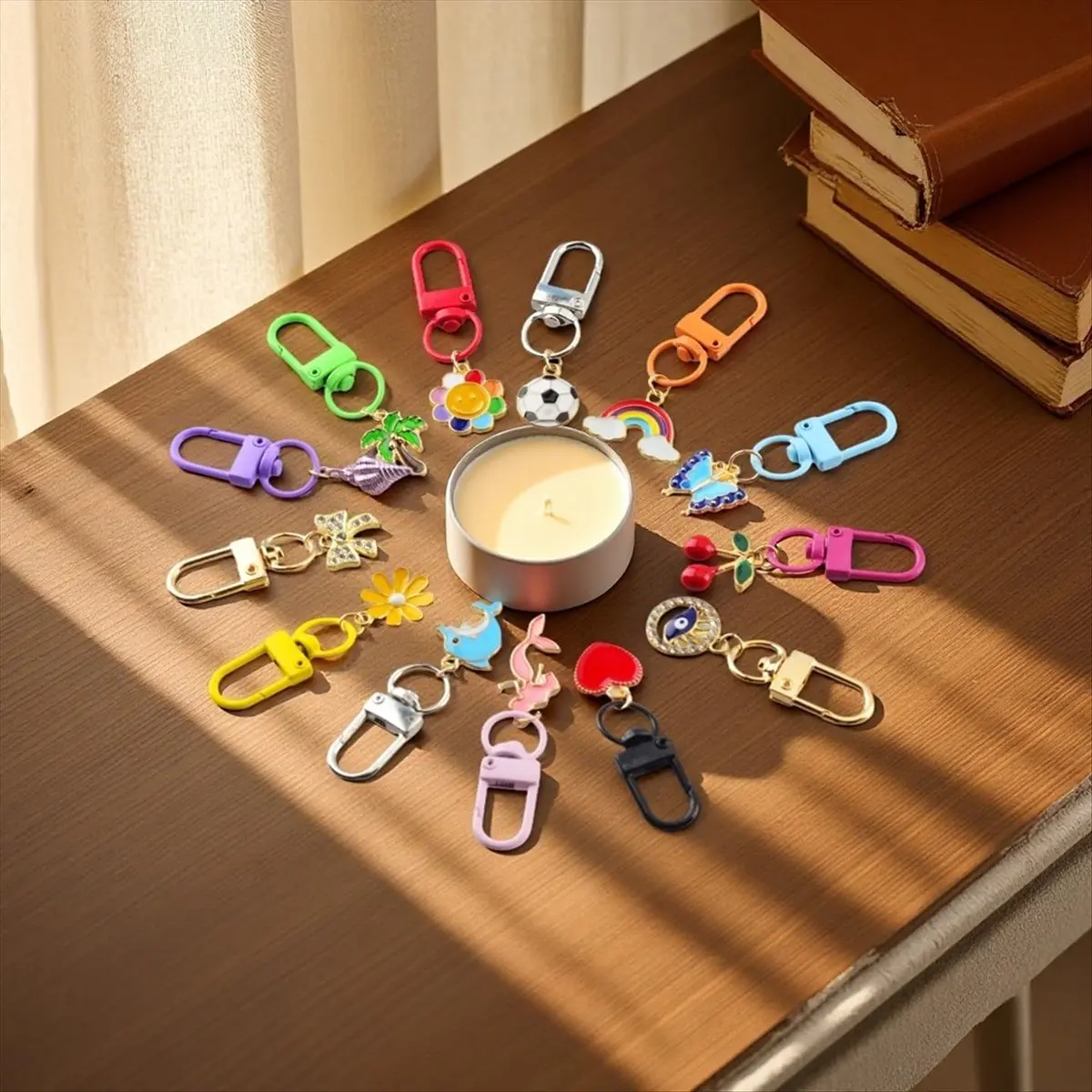 NEW 60pcs Keychain Clip Colorful Metal Keychain Clasps Swivel Snap Lobster Claw Clasps for Craft Bag Charm Clip