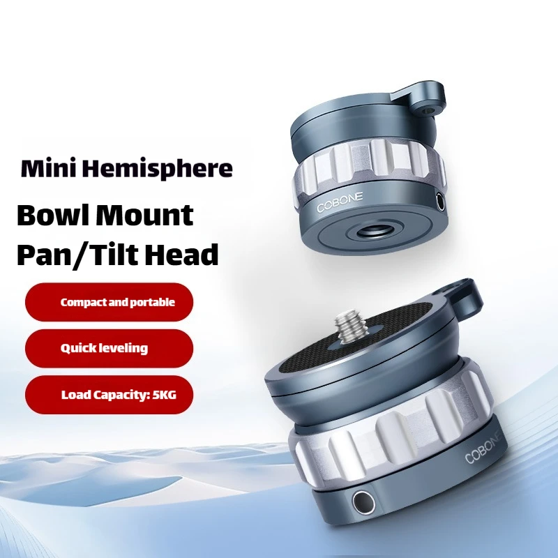 Mini Metal Camera Tripod Head 360 Degree Panoramic Adjustment Quick Leveling Base Portable Photography Shooting Accessory