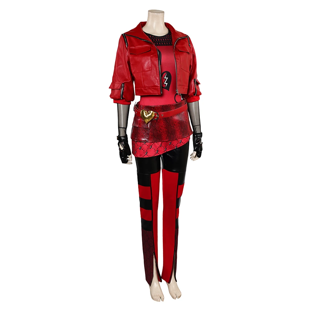 Descendants Cosplay Red Costume Adult Women Disguise Jacket Pants Shirt Belt Gloves Wig Outfits Halloween Carnival Party Suit