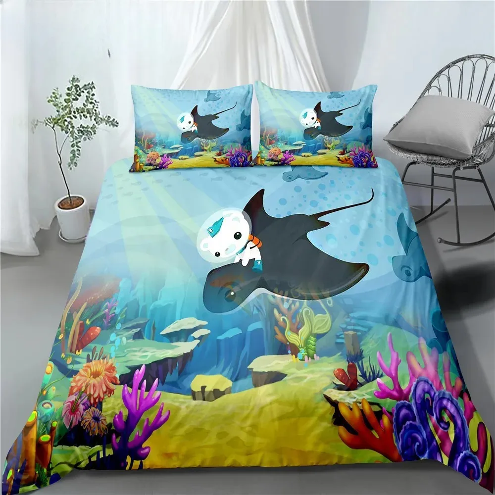 Cartoon Octonauts Barnacles 3D Printed Bedding Set Kwazii Duvet Cover Pillowcases Children Single Double Large Size