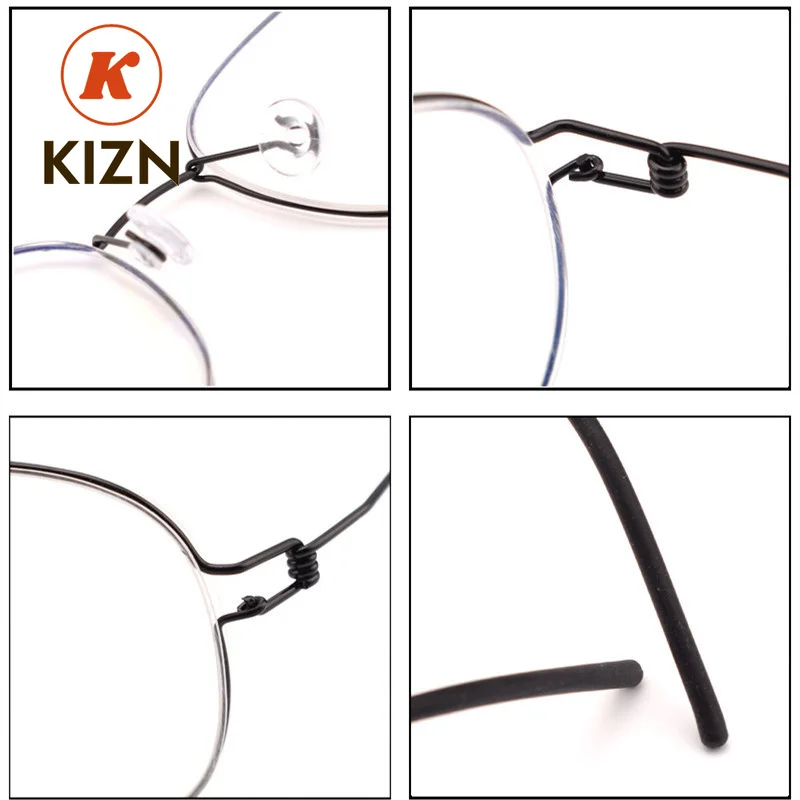 KIZNScrewless تصميم نظارات الموضة خفيفة للغاية Demark نظارات النساء التيتانيوم قصر النظر القراءة نظارات بعيد النظر الرجال #5
