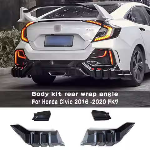 Suitable for Honda Civic 2016 -2020 diffuser FK7 JDM modification Mugen body kit rear wrap angle rear Type R spoiler
