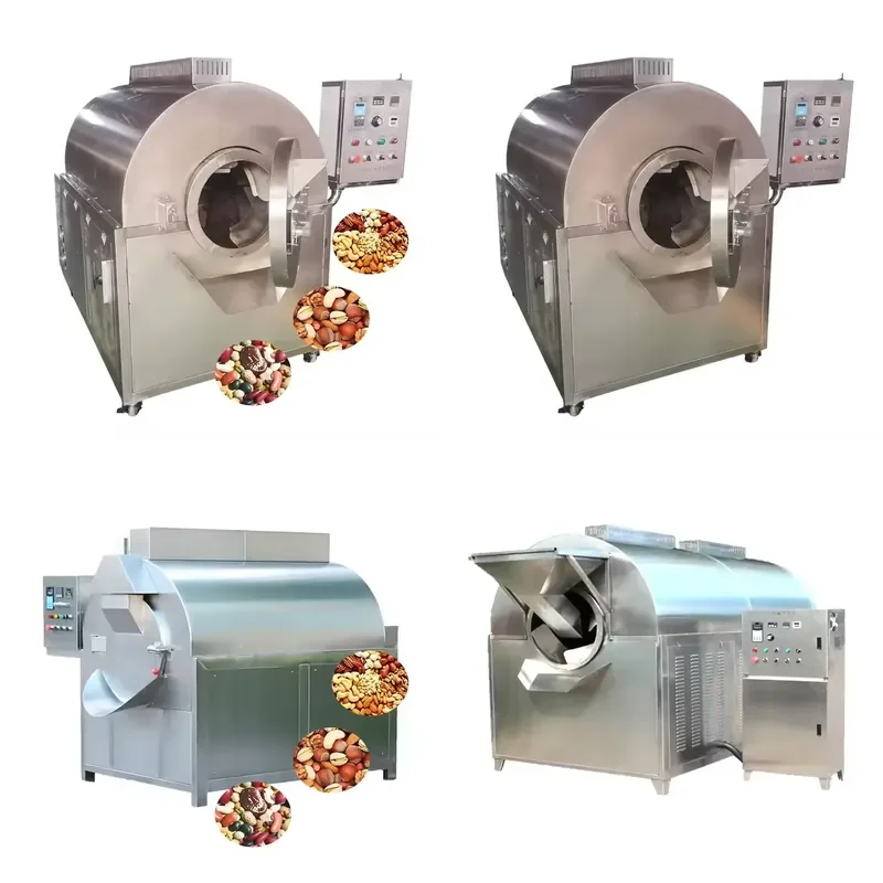2026 High Quality Industrial Cocoa Roaster Electromagnetic Cashew Nut Roasting Nut Roaster Production Line