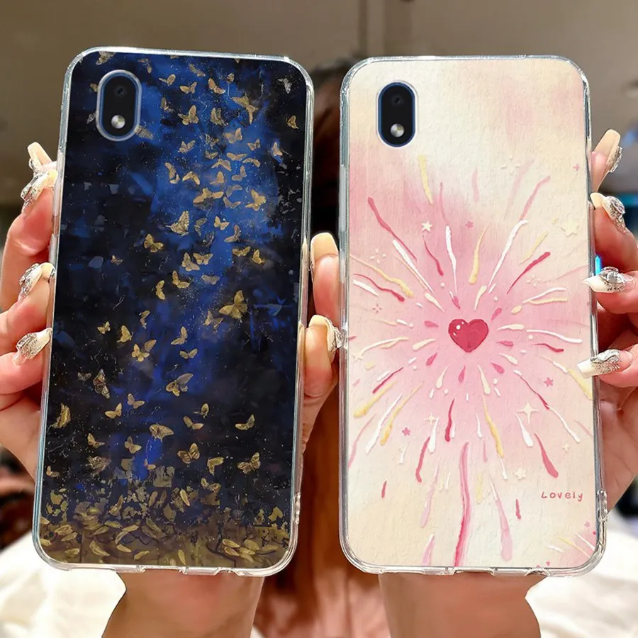 Para Samsung Galaxy A01 Core Funda A01 A015F Funda protectora pintada de lujo Funda de teléfono de silicona suave para SamsungA01 A 01Core Funda