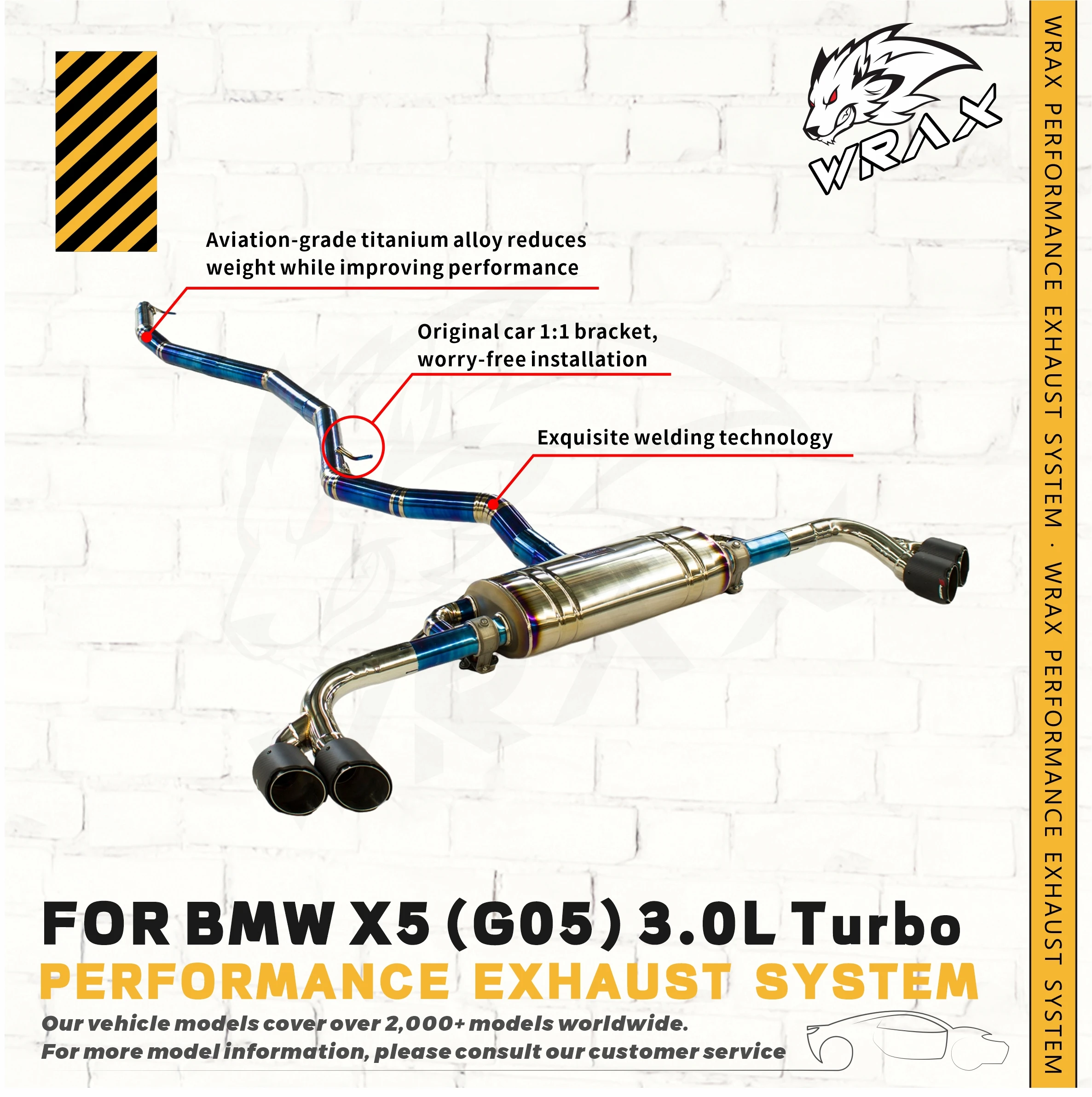 

WRAX performance titanium Exhaust catback for BMW X5 3.0 Race catback car accessories Direct Fit Replacement