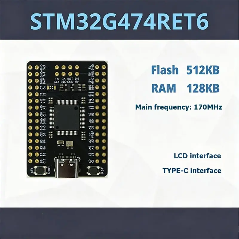 A53M-STM32G474RET6 Development Board, 1.47-Inch Minimum System, STM32G474 Core Board (512KB) + Screen + Daplink + Cable